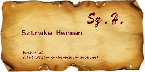 Sztraka Herman névjegykártya